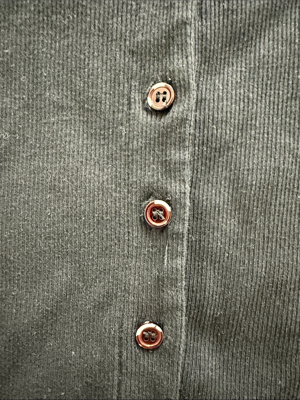 Reformation Black Short-Sleeve Button-Front Ribbed Top - Picture 4 of 4